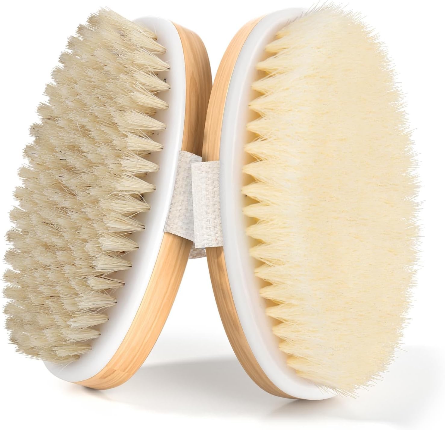 Dry Body Brush Pack, Natural Soft Bristle Shower Brush for Body Cleaning