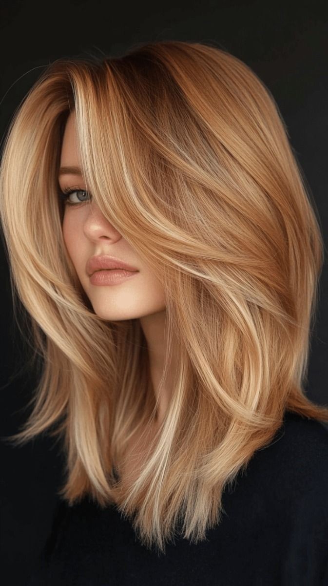 Balayage Copper Brown Blonde Wavy Wigs 100% Human Hair Lace Front Wigs 13×4