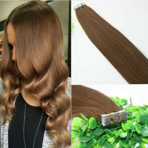 12A RUSSIAN TAPE IN HAIR Extensions COLOUR 6# BALAYAGE OMBRE 40Pcs 100g STRAIGHT