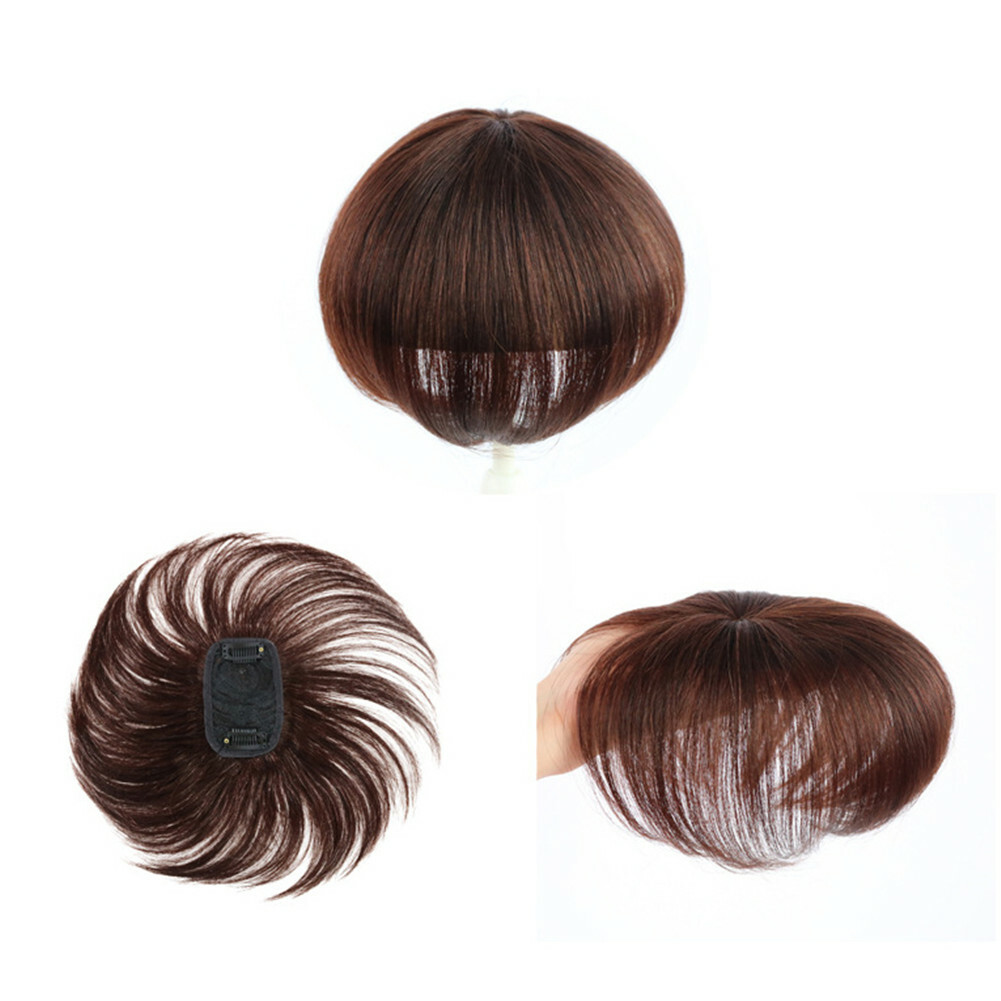 Short Straight Clip in Top Hairpiece 100% Human Hair Toppers for Women Thin Hair