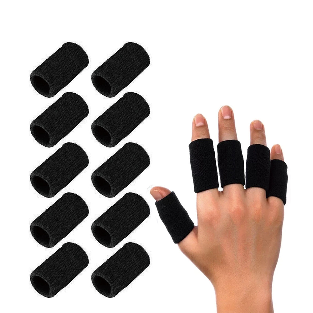 10 Pcs Elastic Finger Compression Sleeves Support Thumb Brace Protectors