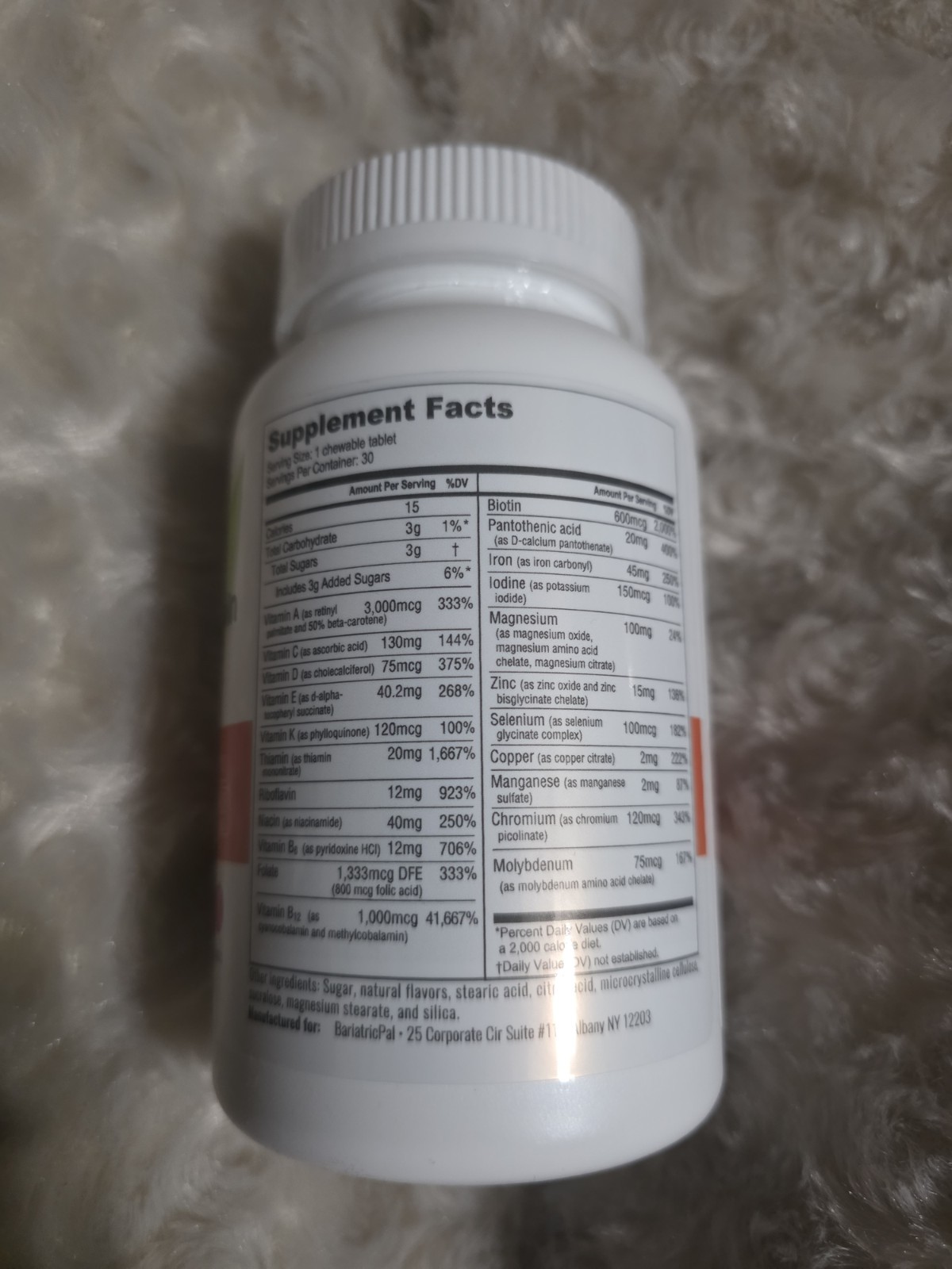 BariatricPal Multivitamin ONE A Day 45mg Iron Chewable Orange Citrus 30ct. NEW