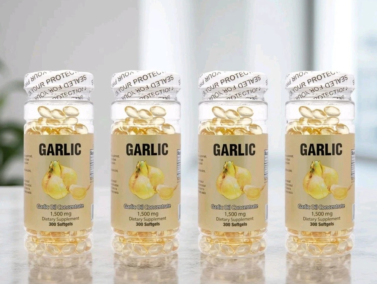 4X NuHealth Garlic Oil Concentrate, 1500mg 1200 Softgels, FRESH, Made In USA