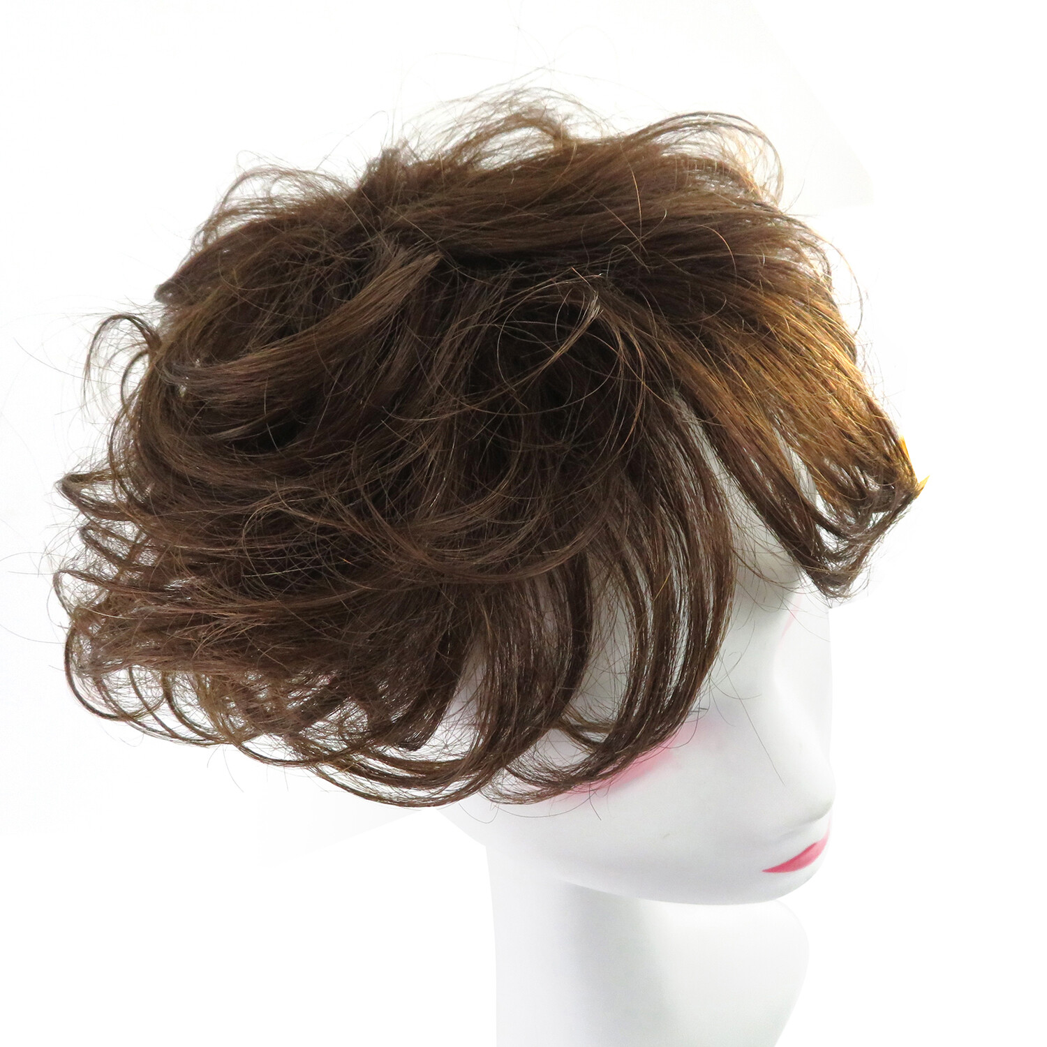 Short Wavy Curly Hair Crown Topper Human Hair Replacement for Women’s Thin Hair