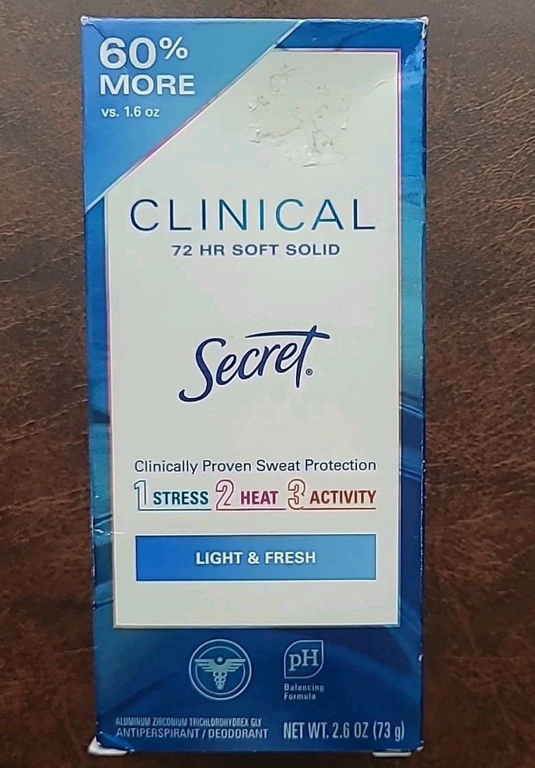 Secret Clinical Strength Soft Solid Light & Fresh 1.6 Oz Exp Date 02/2027 New