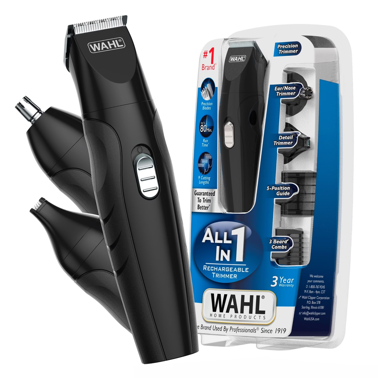 Wahl 05644 All in One Rechargeable Beard Mustache Detail Trimmer for Men