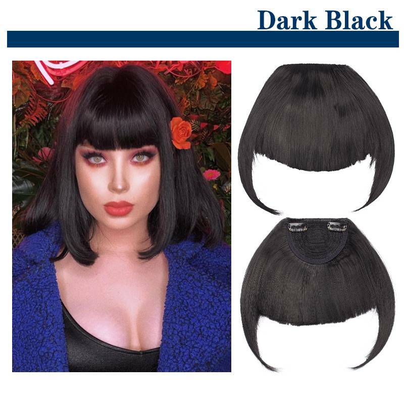One Piece Fringe Bang Clip In Front Topper Fake Hair Extensions Real as Human US