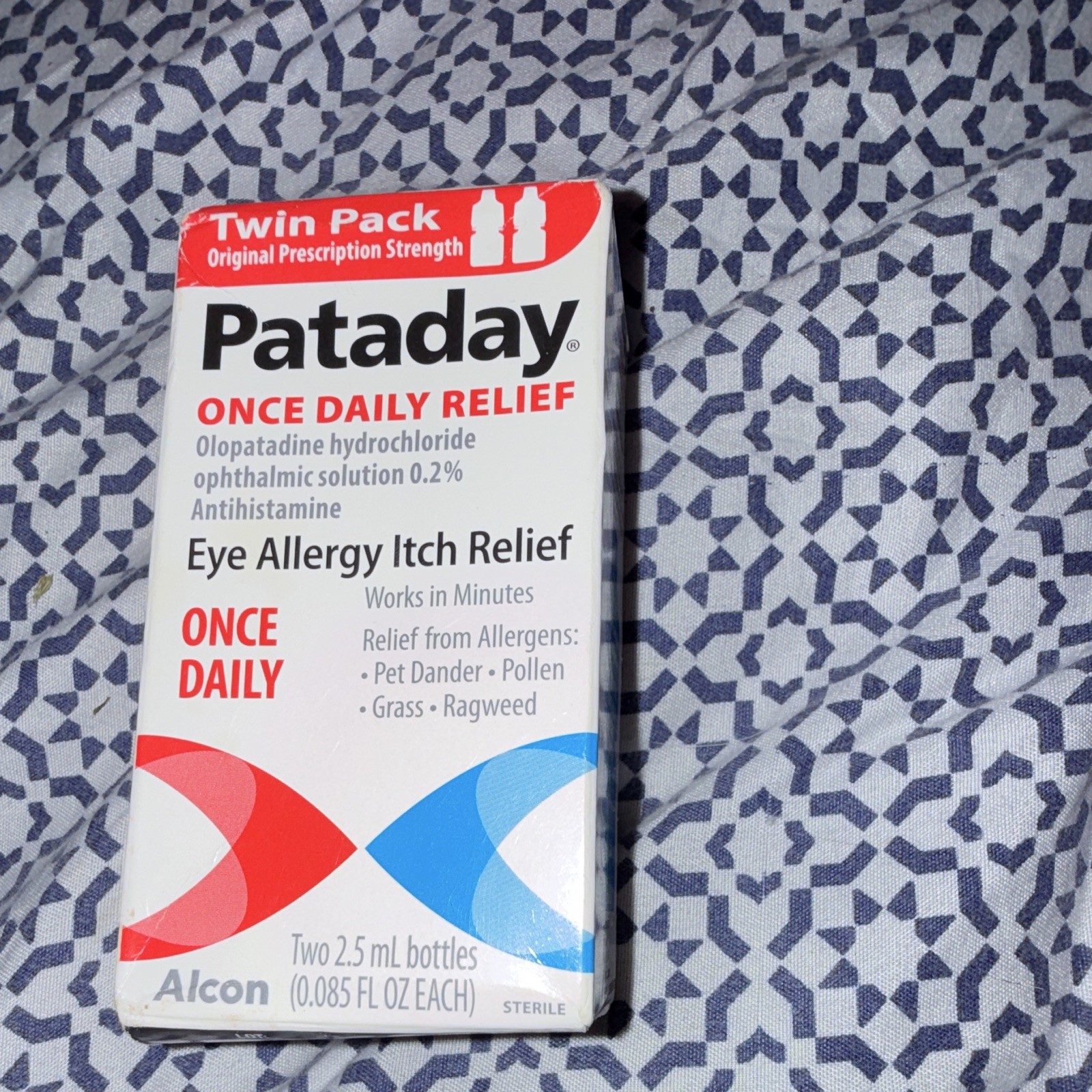 Pataday Once Daily Relief Eye Allergy Itch Drops Olopatadine 0.2% 2×2.5mL 2027
