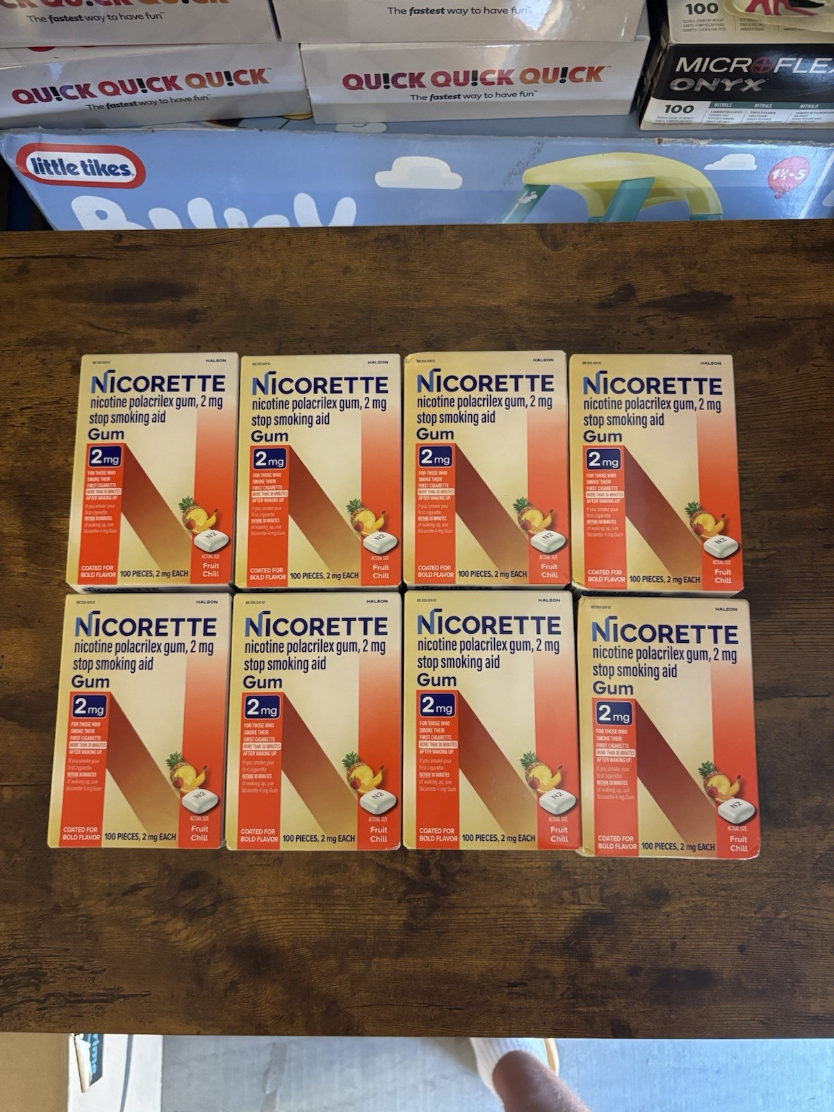 Nicorette Fruit Chill 2mg Gum – 100 Count Per Box – 8 Boxes