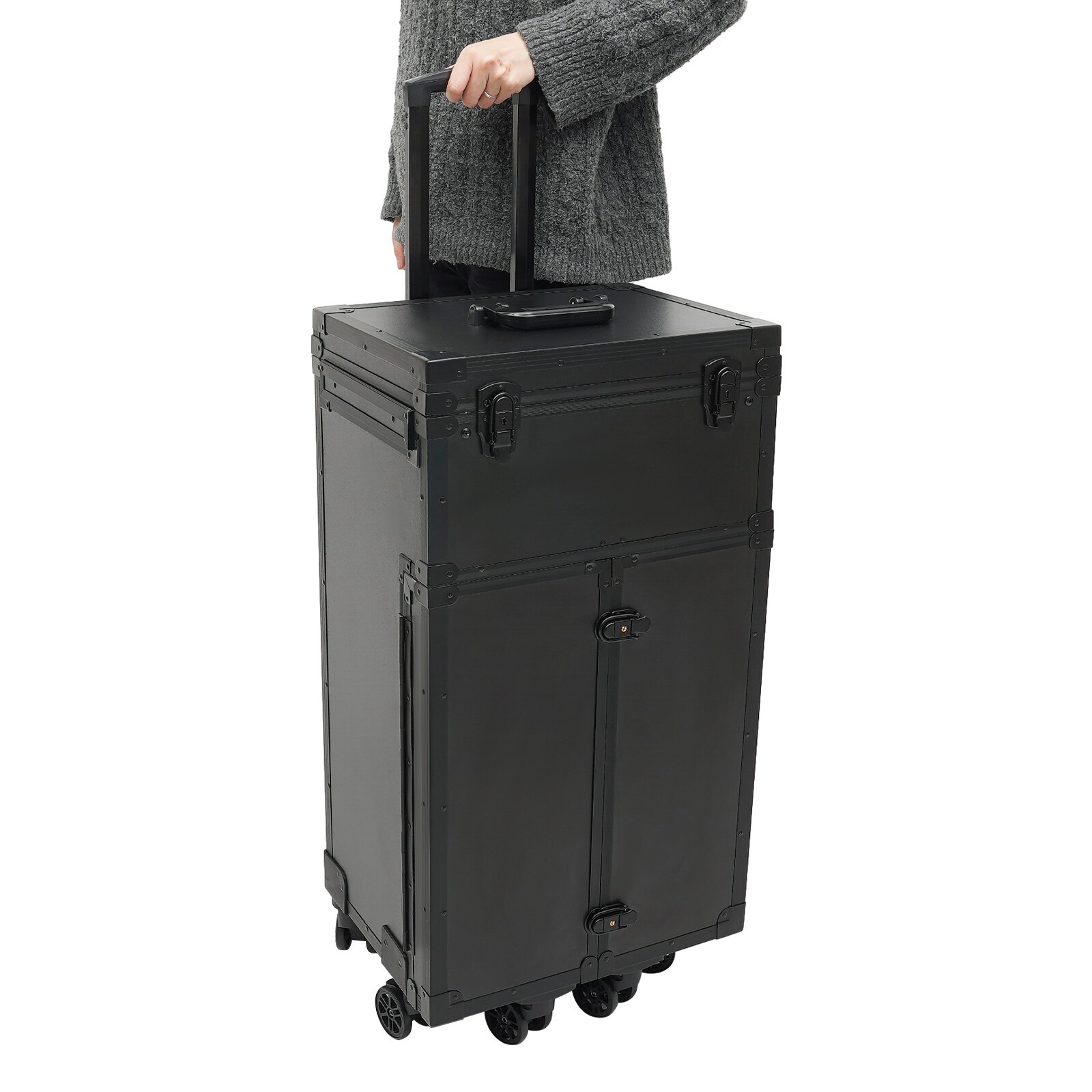 Professional Makeup Case Organizer Travel Case Rolling Makeup Cosmetics Case