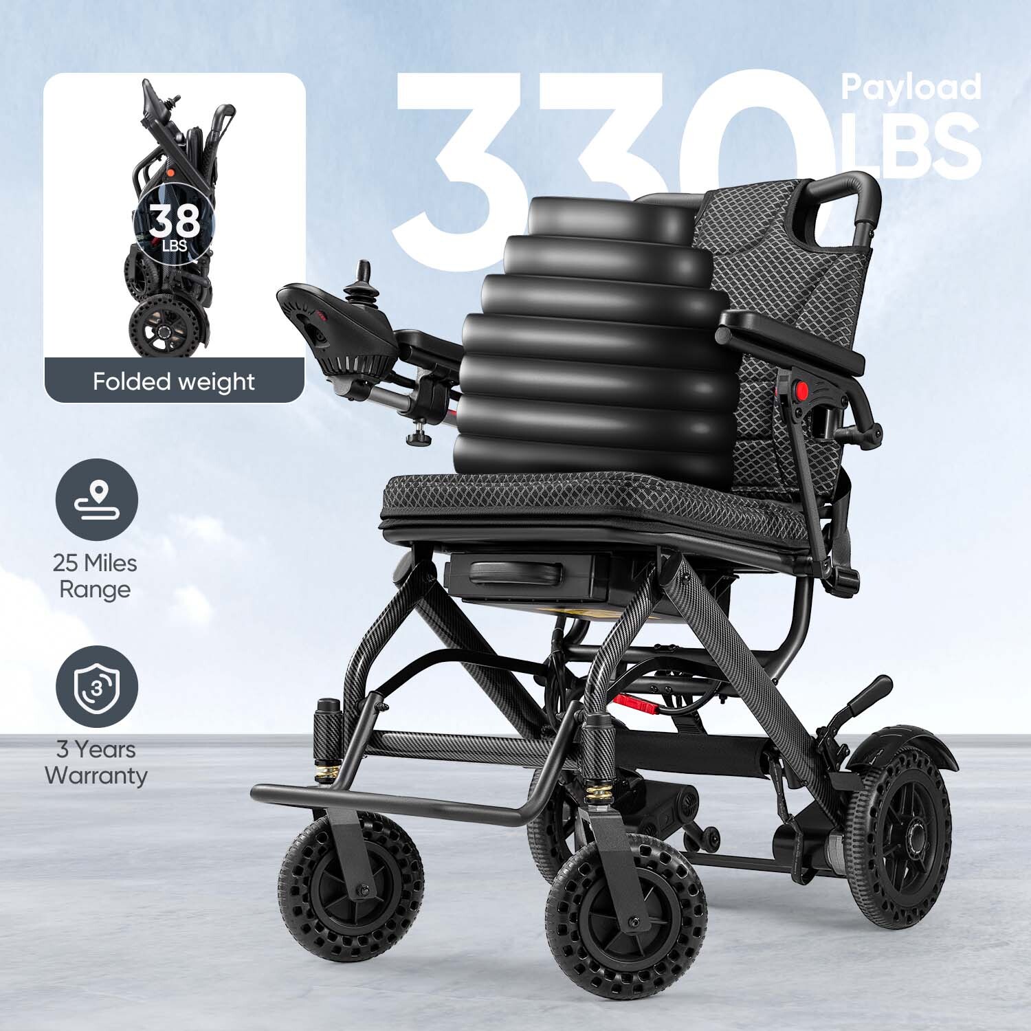 Used Foldable Electric Wheelchairs Intelligent Lightweight For Airline
