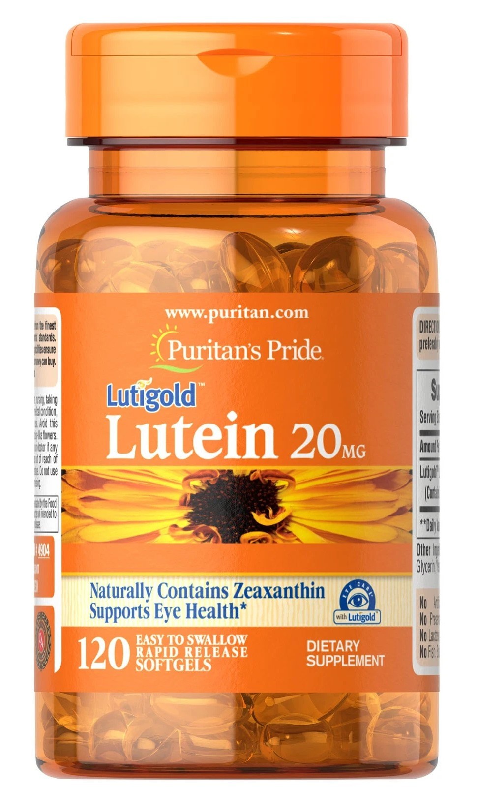 Puritan’s Pride 20mg Lutein with Zeaxanthin – 120 Softgels