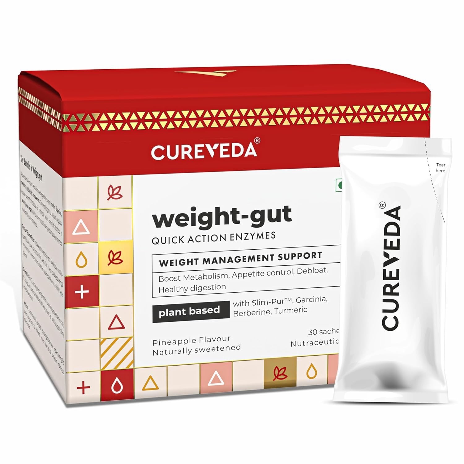 Cureveda Weight Gut – Natural Weight Management | Plant Based 30 Sachets