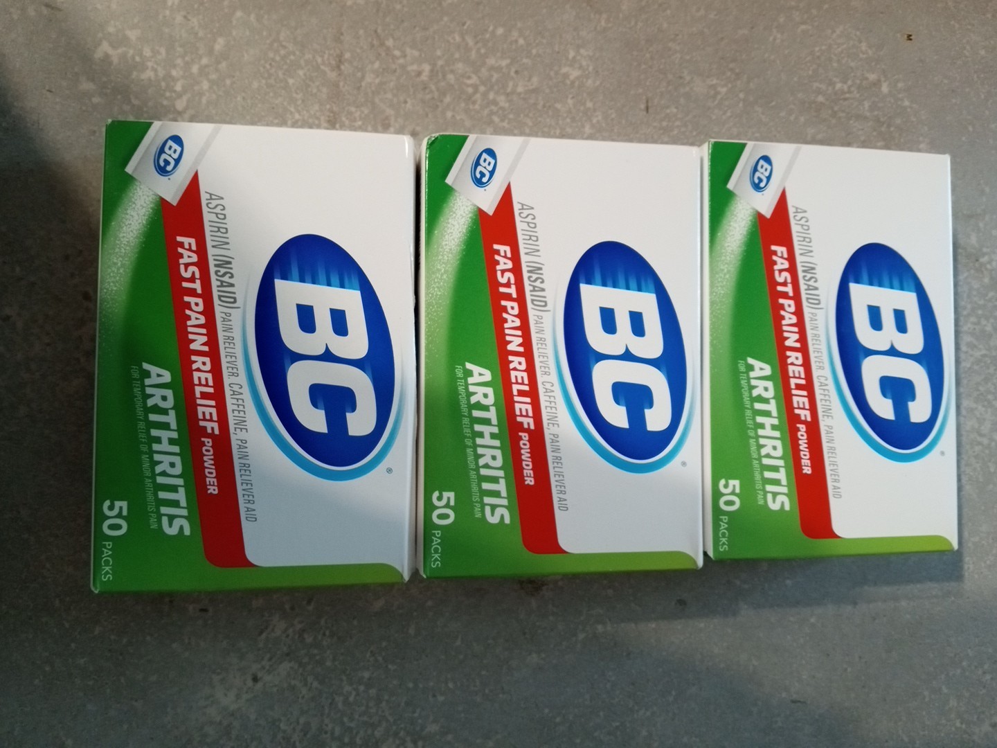 BC Arthritis Pain Relief Powder 50ct – 3 Pack – New – 07/2028