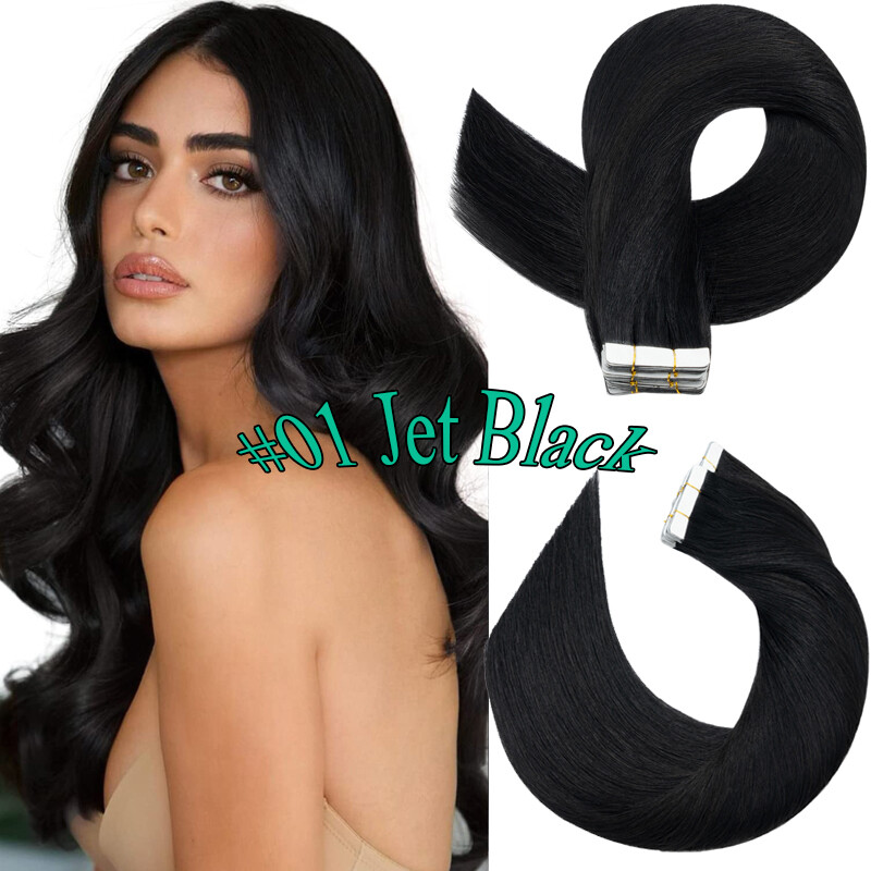 20pc Tape In 100% Real Human Hair Extensions Skin Weft Balayage 12″-24″ Straight