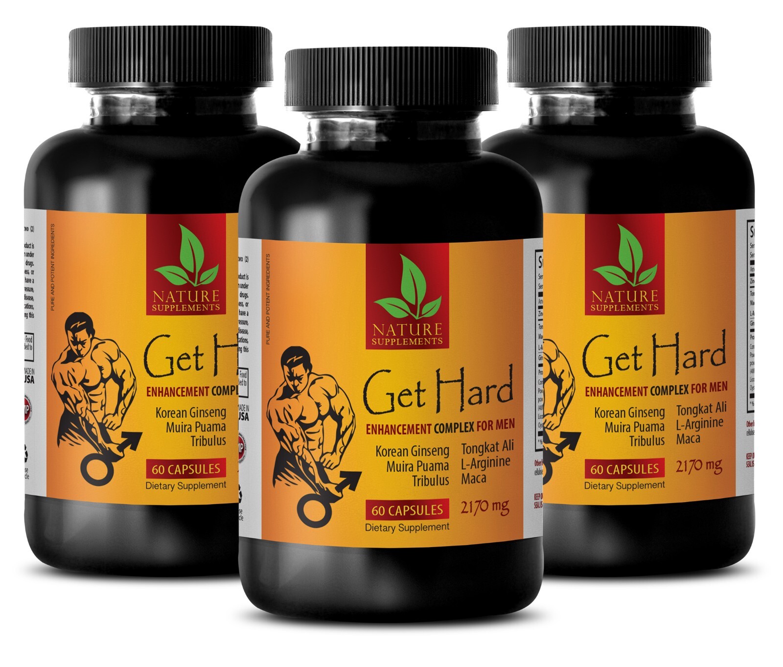Stamina Builder – GET HARD COMPLEX – Daily Resilience 3 Bottles 180 Capsules