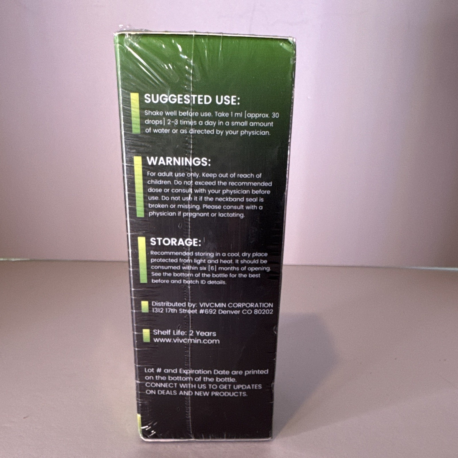 VIVCMIN Organic Mullein Leaf Extract Drops Alcohol-Free Vegan Non-GMO 4 fl oz