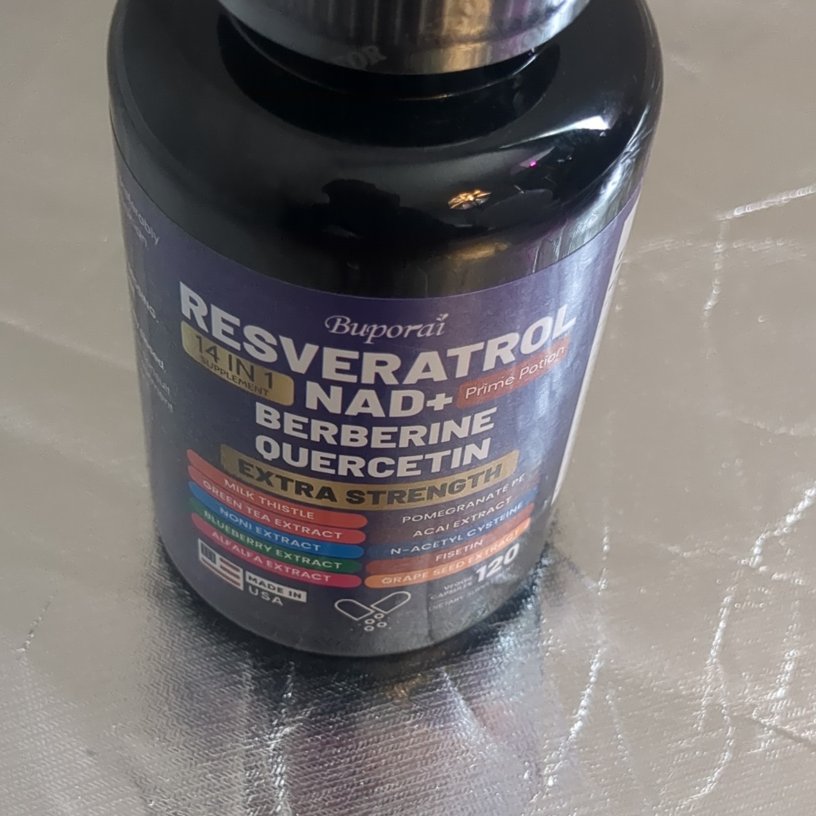 Buporai Resveratrol NAD+ Berberine Quercetin Milk Thistle 120 Capsules