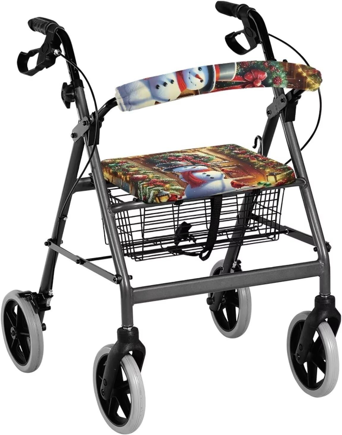 Gomyblomy Christmas Walker Accessories for Seniors Soft Rollator Walker Seat and