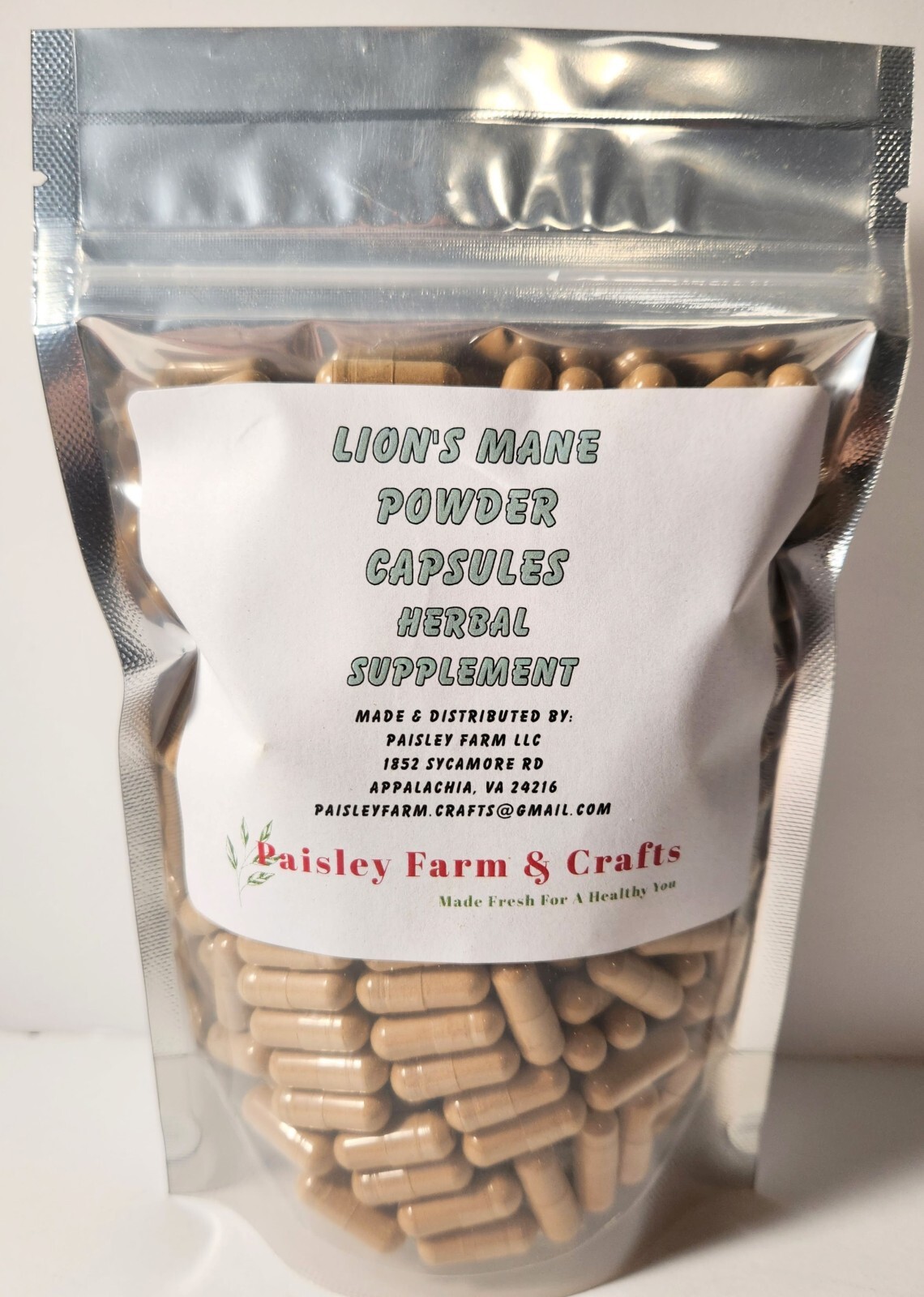 Lions Mane – Fruiting Body Herbal Supplement Capsules