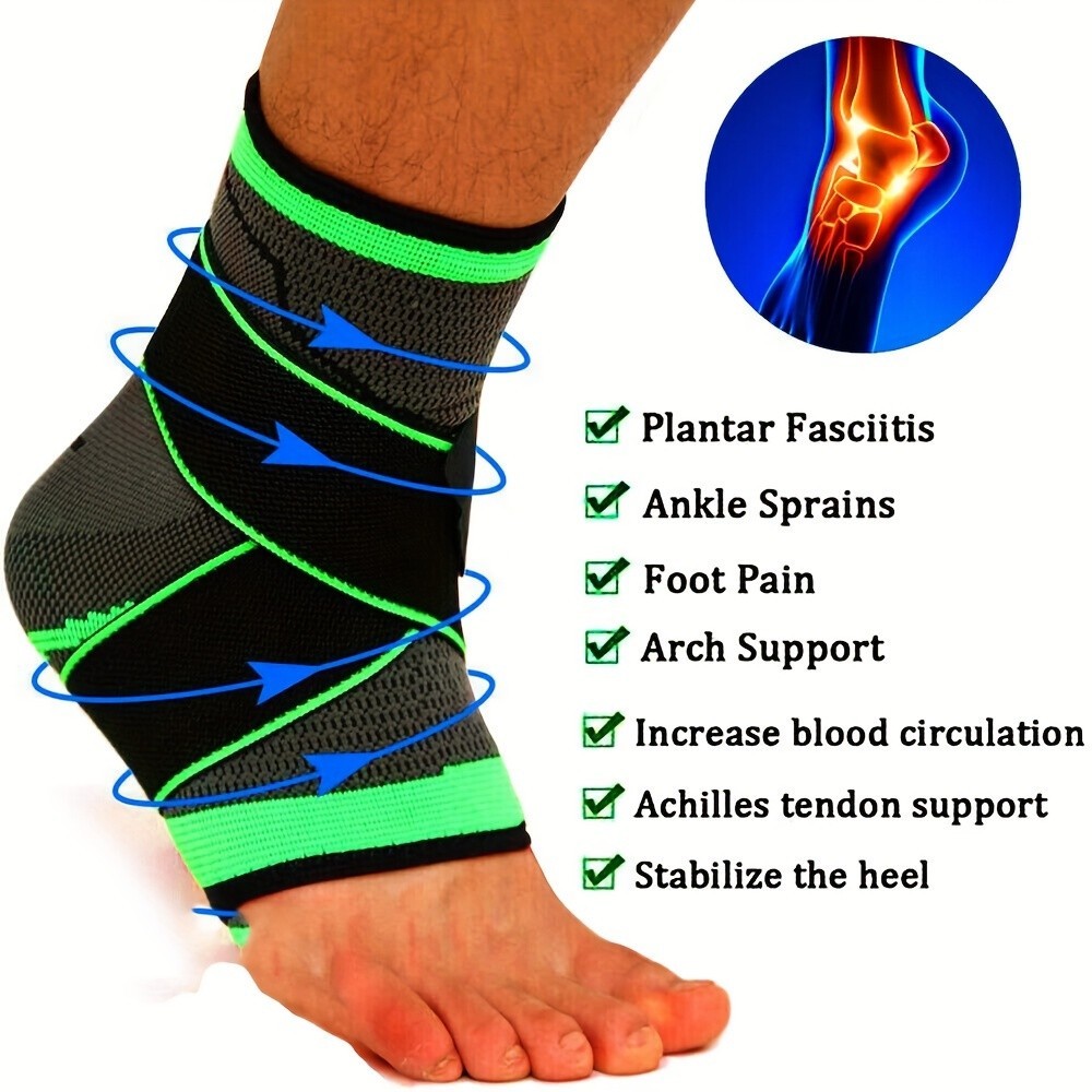 Ankle Support Brace Compression Sleeve Plantar Fasciitis Pain Relief Foot Wrap