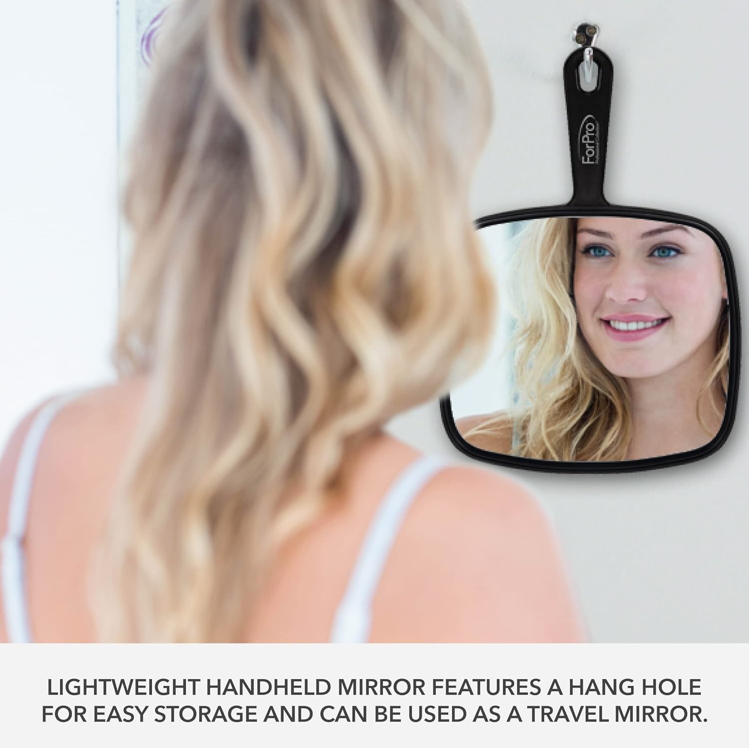 Hand Held Mirror Extra Large For Barber Lady Makeup Beauty Cosmetic With Handle