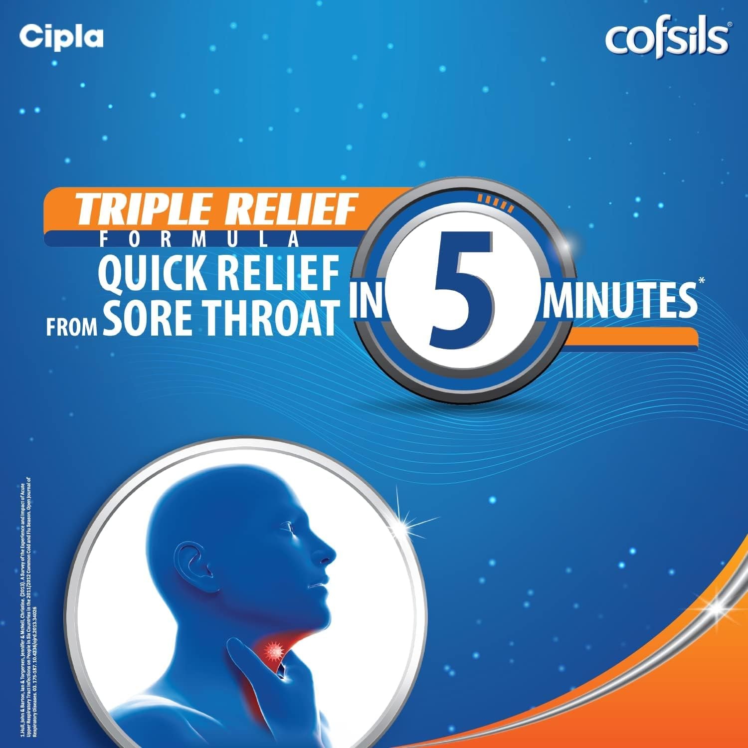 Cipla Cofsils Lozenges (100 Lozenges) | Orange Flavour | 10 x 10 Strip FREE SHIP