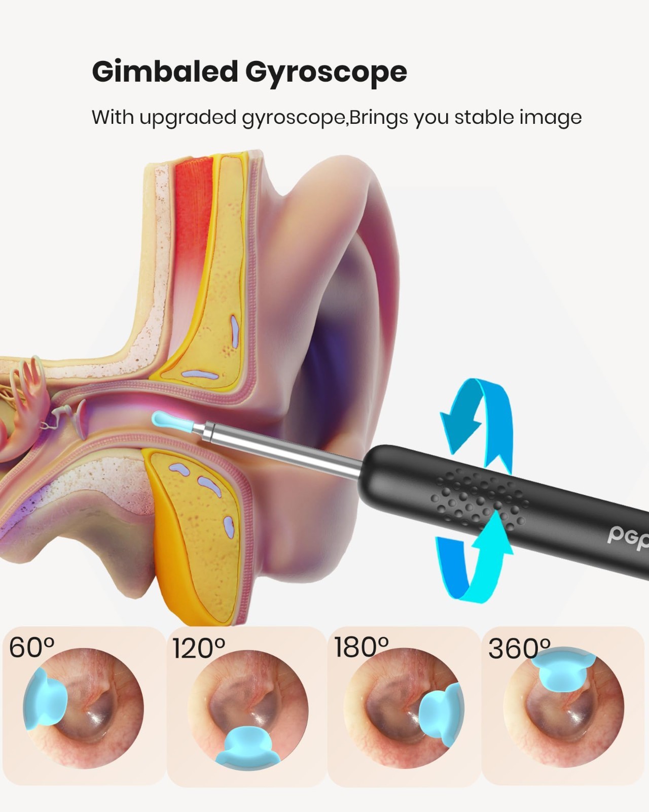 Ear Wax Removal Tool with 1080P Camera & LED Light – Spade Cleaner & Tips