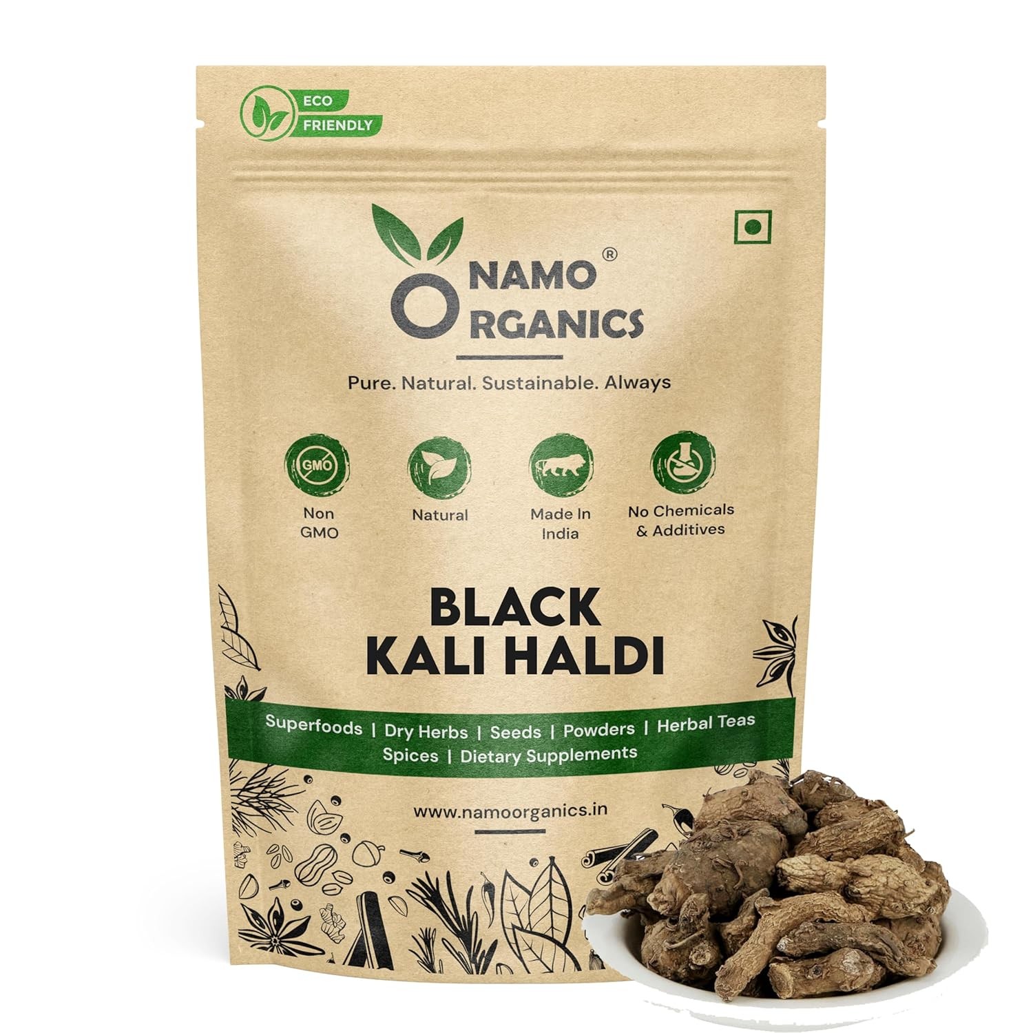 Namo Organics Kali Haldi 150g Dried Black Turmeric Narkachur or Narkachoor