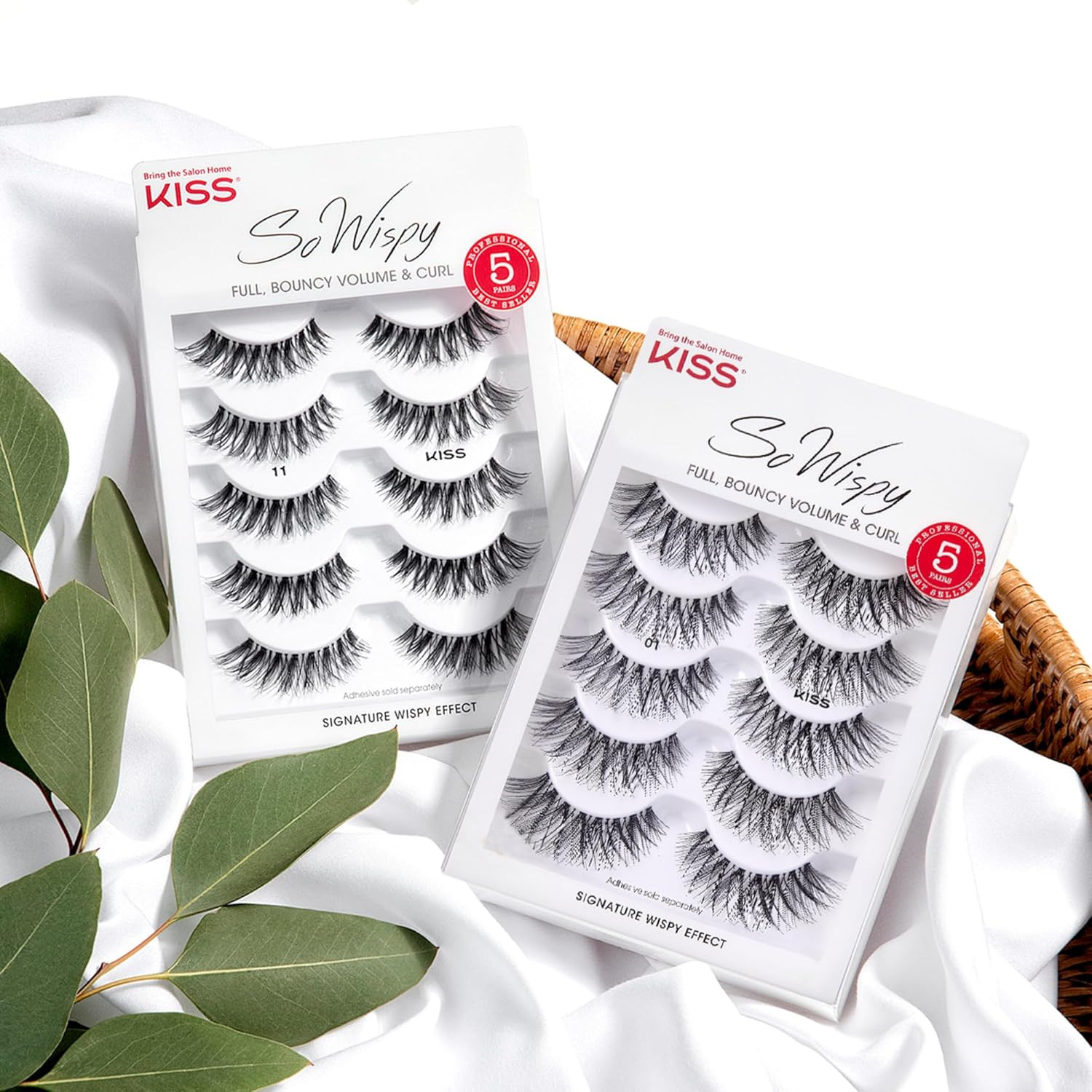 So Wispy, False Eyelashes, ‘Style #11’, 12mm, Includes 5 Pairs Of Lashes, Easy t