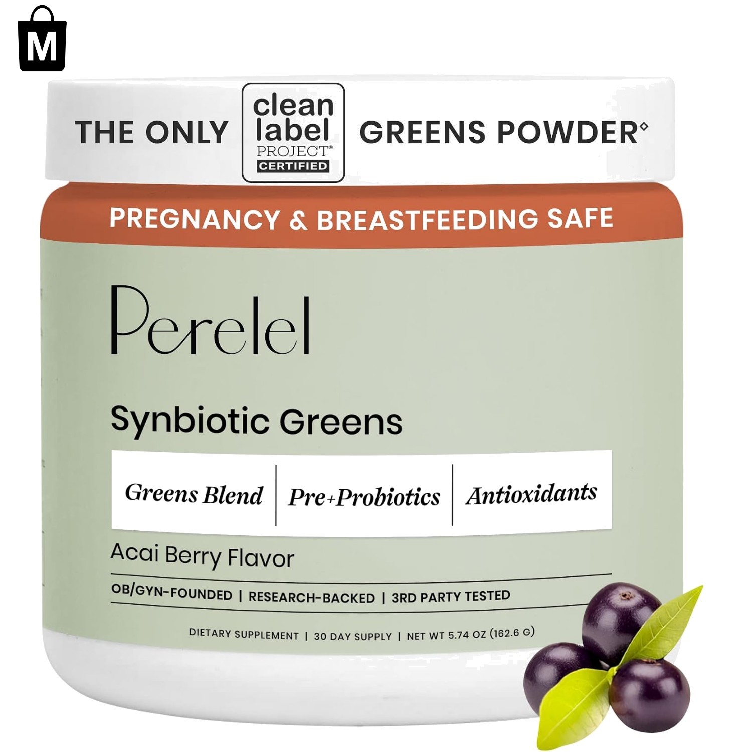 Organic Superfood Greens Powder with Probiotics for Daily Wellness – 30 Servings