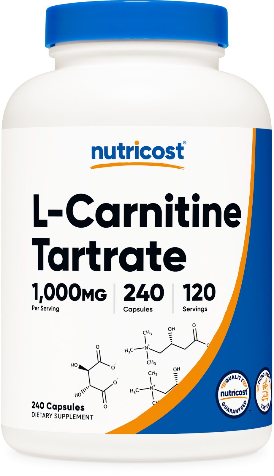 Nutricost L-Carnitine Tartrate Capsules (240 Caps) – 1 Gram per Serving 120 Serv