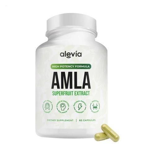 Alevia Organic Amla Capsules 1000mg Indian Gooseberry Antioxidant Supplement 60c