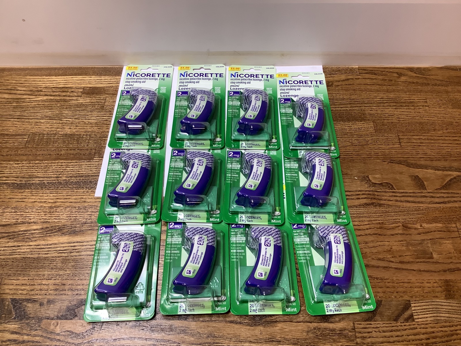 Nicorette 2mg Mint Mini Nicotine Lozenges 20 Count EXP. 11/26-12 PACK- 240 TOTAL