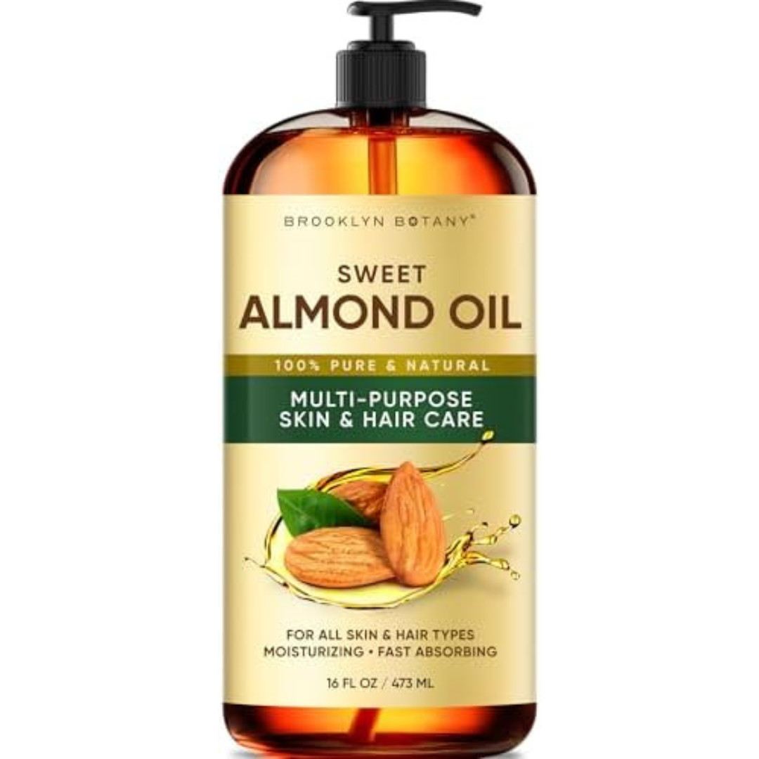 Brooklyn Botany Sweet Almond Oil | for Skin, Hair and Face | 16 Fl Oz | 100% Pur