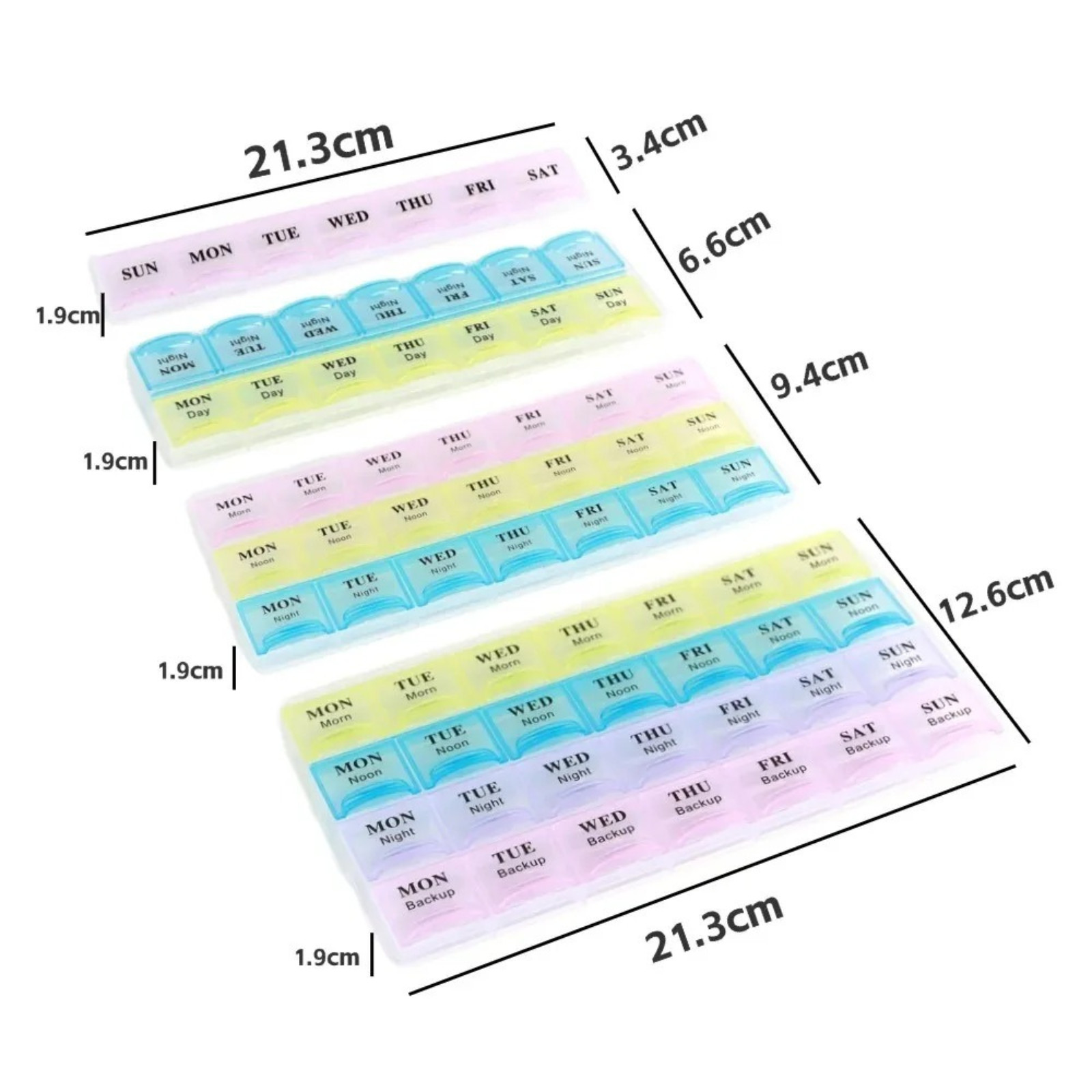 For Vitamins Extra Large Weekly Pill Organizer 3 Times A Day Medicine Cases Boxs