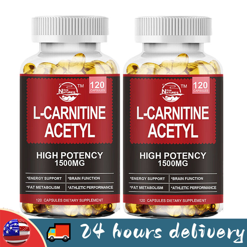 Acetyl L-Carnitine Capsules 1500mg High Potency Brain Energy Support 2×120 Pills