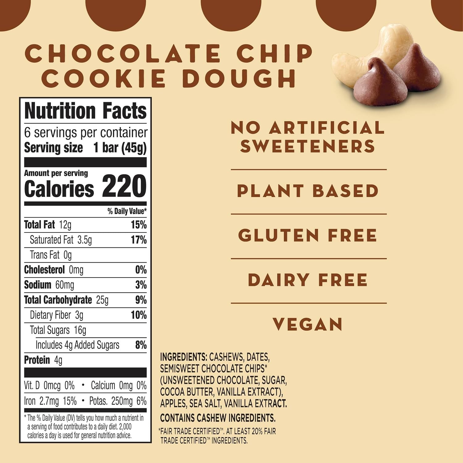 Larabar Chocolate Chip Cookie Dough Bars, 6 ct, & Gluten-Free Treats
