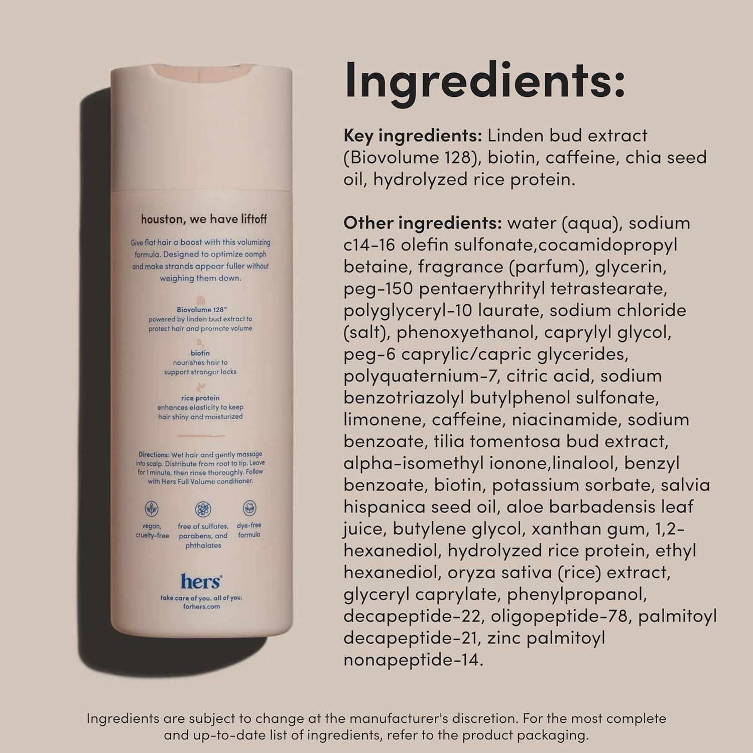 Hers Full Volume Shampoo 6.4 oz 2 Pack | Volumizing | Coastal Cedar Citron