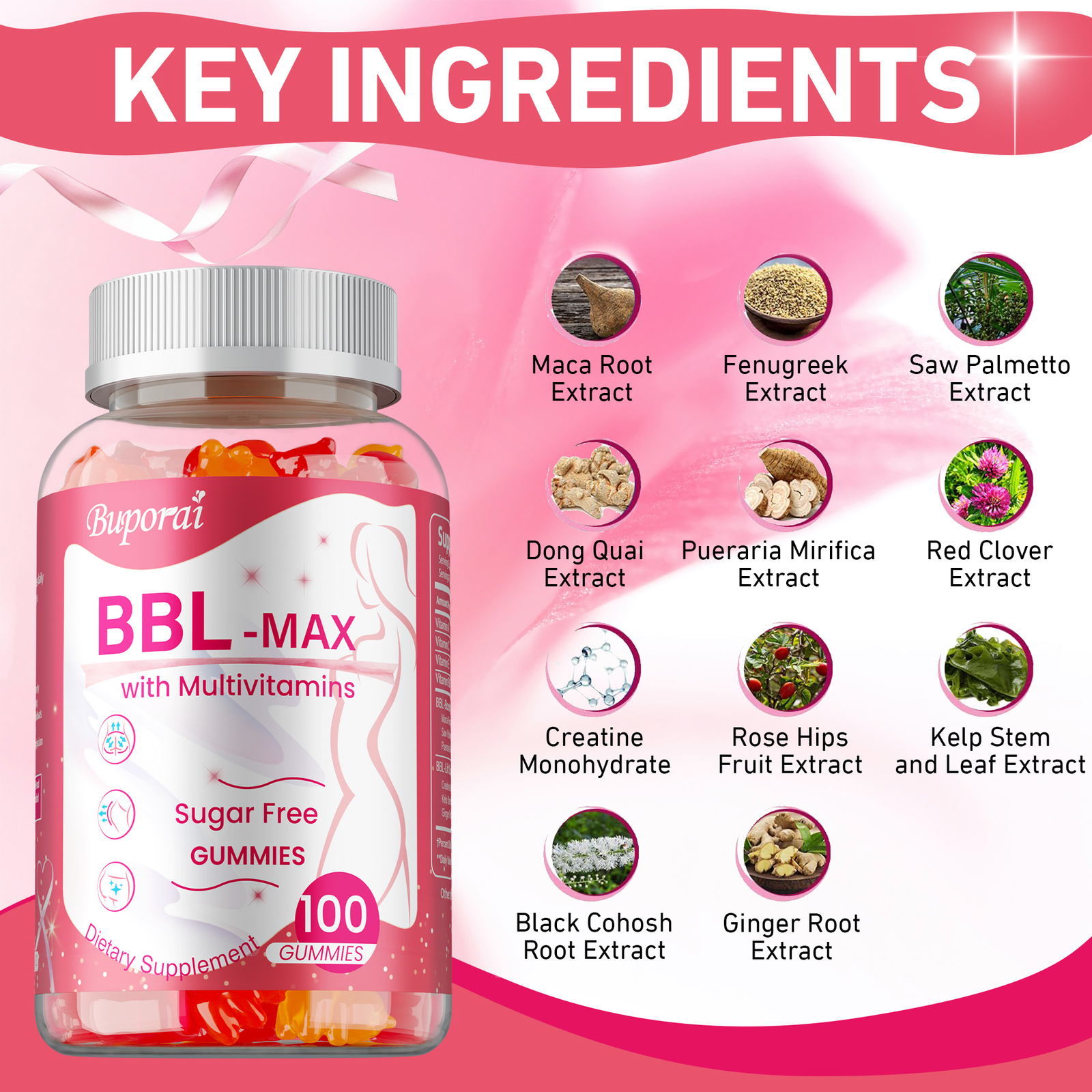 BBL -MAX Gummies – with Multivitamins, Buttocks,Lift, Firm, and Sculpt Buttocks
