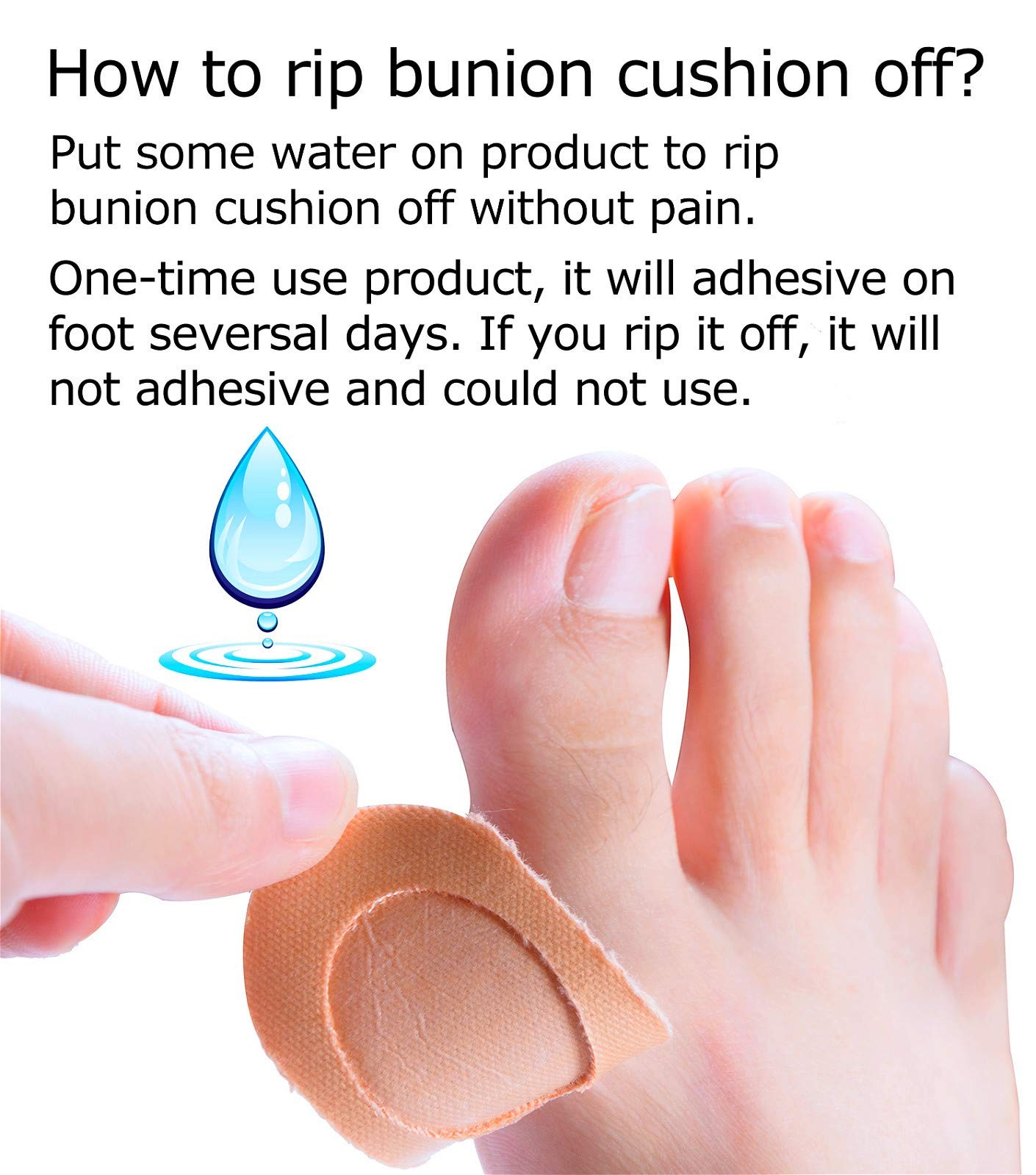 30 Count Bunion Cushion Pads, Bunion Foot Protectors for Feet (Latex-), Stay …