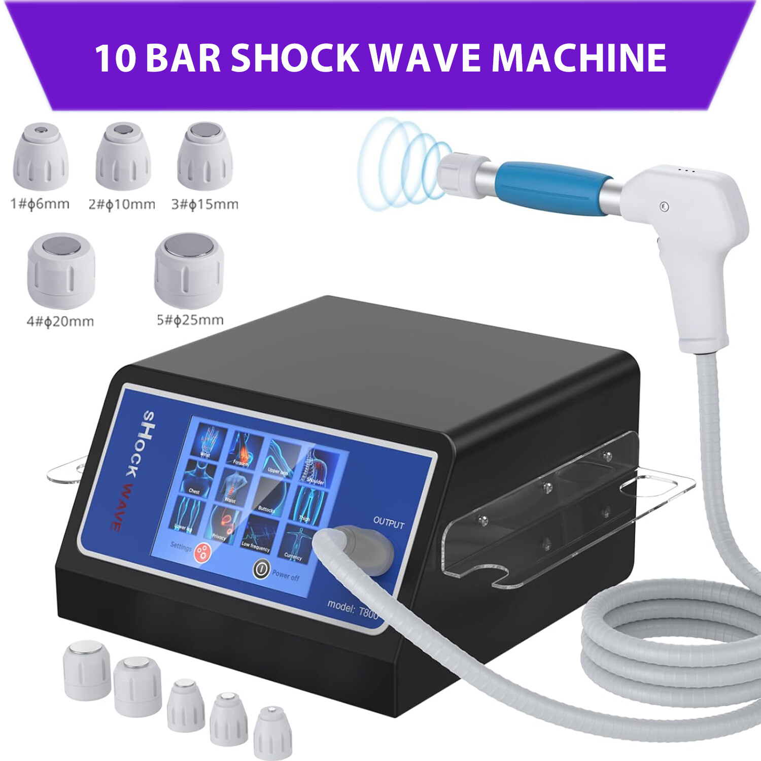 Kalecope 10 Bar ESWT Pneumatic ED Shockwave Therapy Machine Body Pain Relief