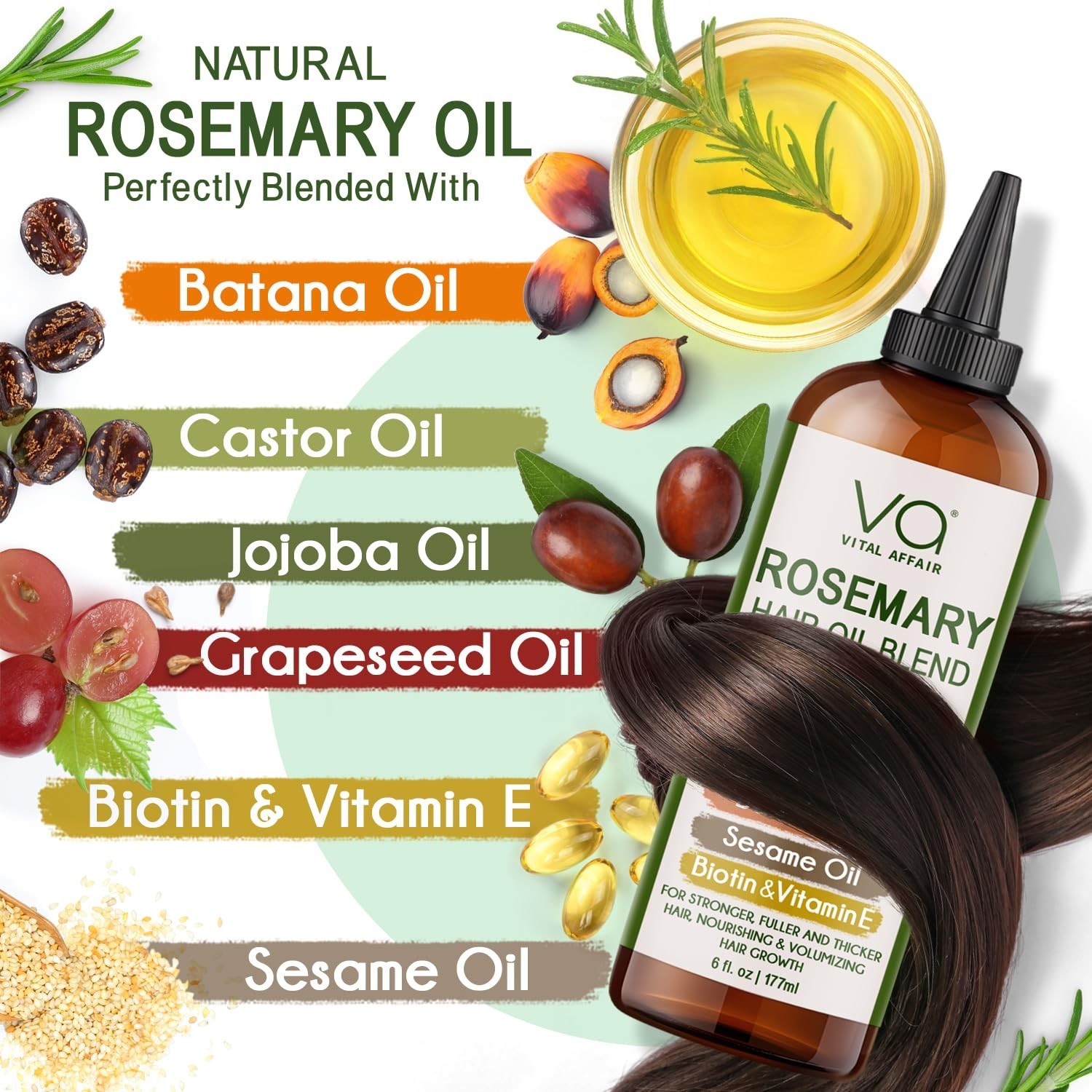 Rosemary Hair Growth Oil 4oz Jojoba Castor Amla Bhringraj Natural New