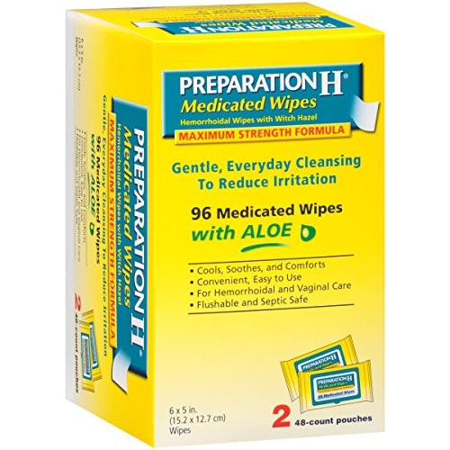 3 Pk Preparation H Medicated Hemorrhoidal Wipes W Witch Hazel And Aloe 96 Ct Ea