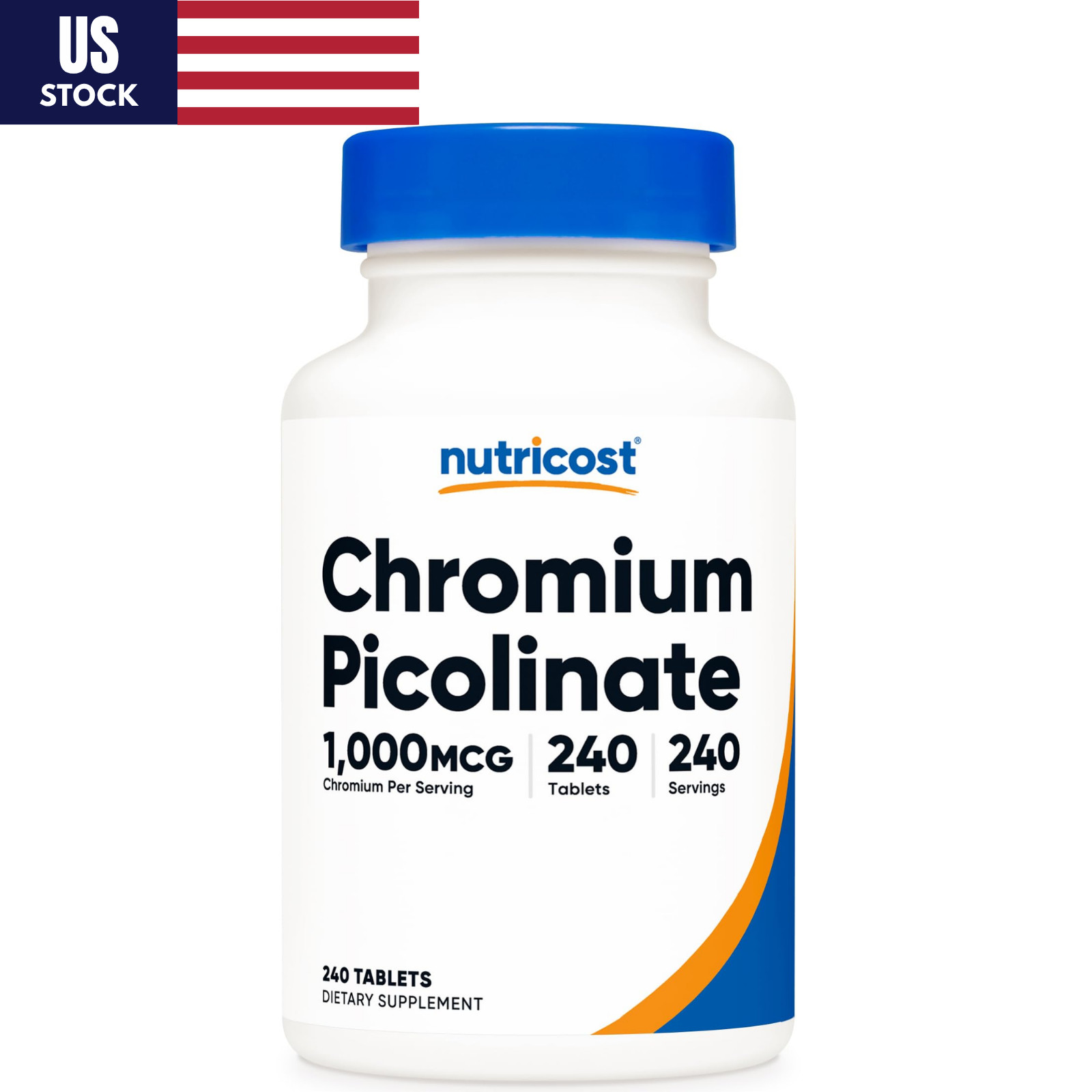 Nutricost Chromium (1000mcg) 240 Tablets – Gluten Free, GMO-Free