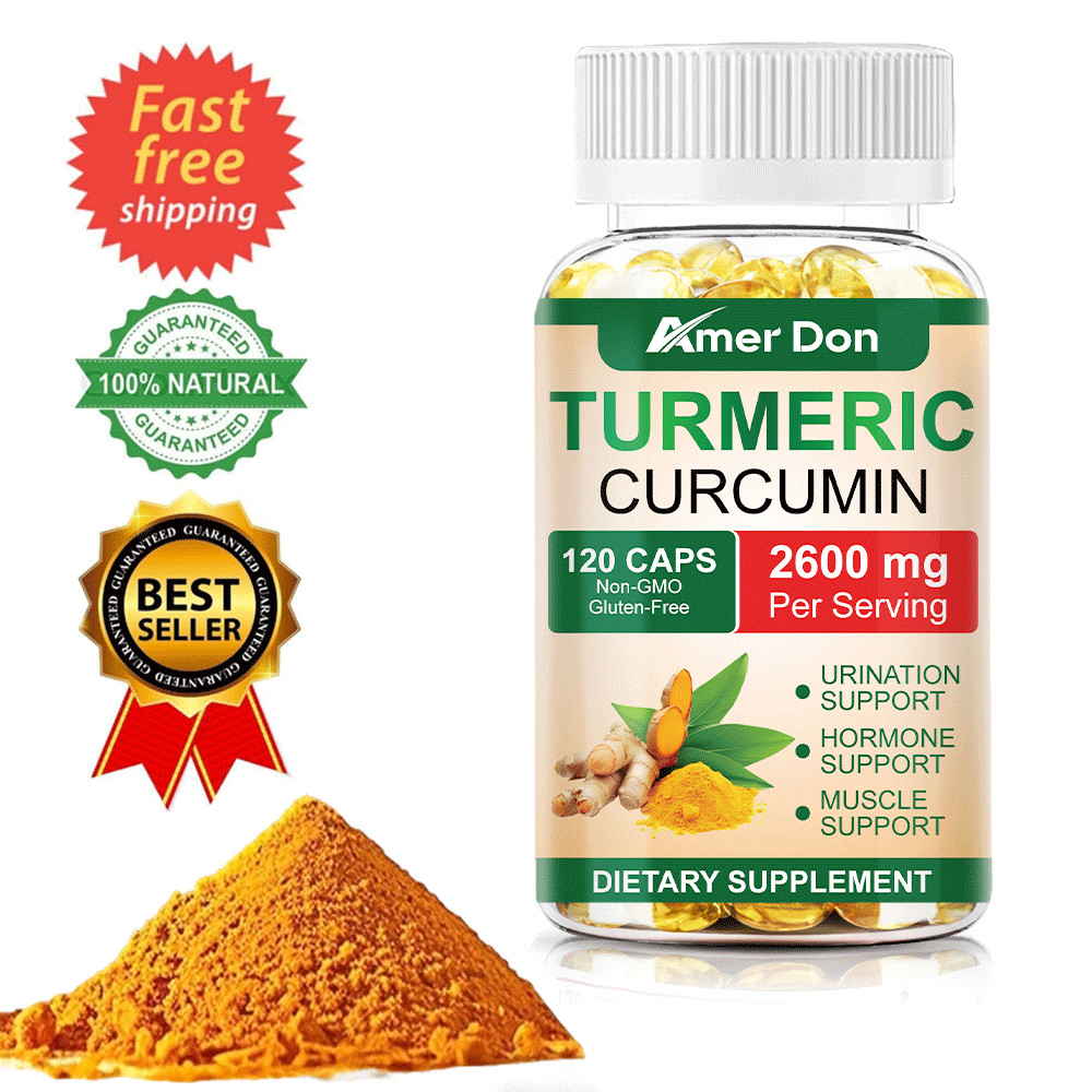 Turmeric Curcumin 2600mg w/ BioPerine Black Pepper Triple Strength Capsules