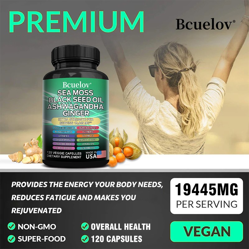 Sea Moss Supplements Promotes Skin Hair Digestive Immunity Health 120 Capsules