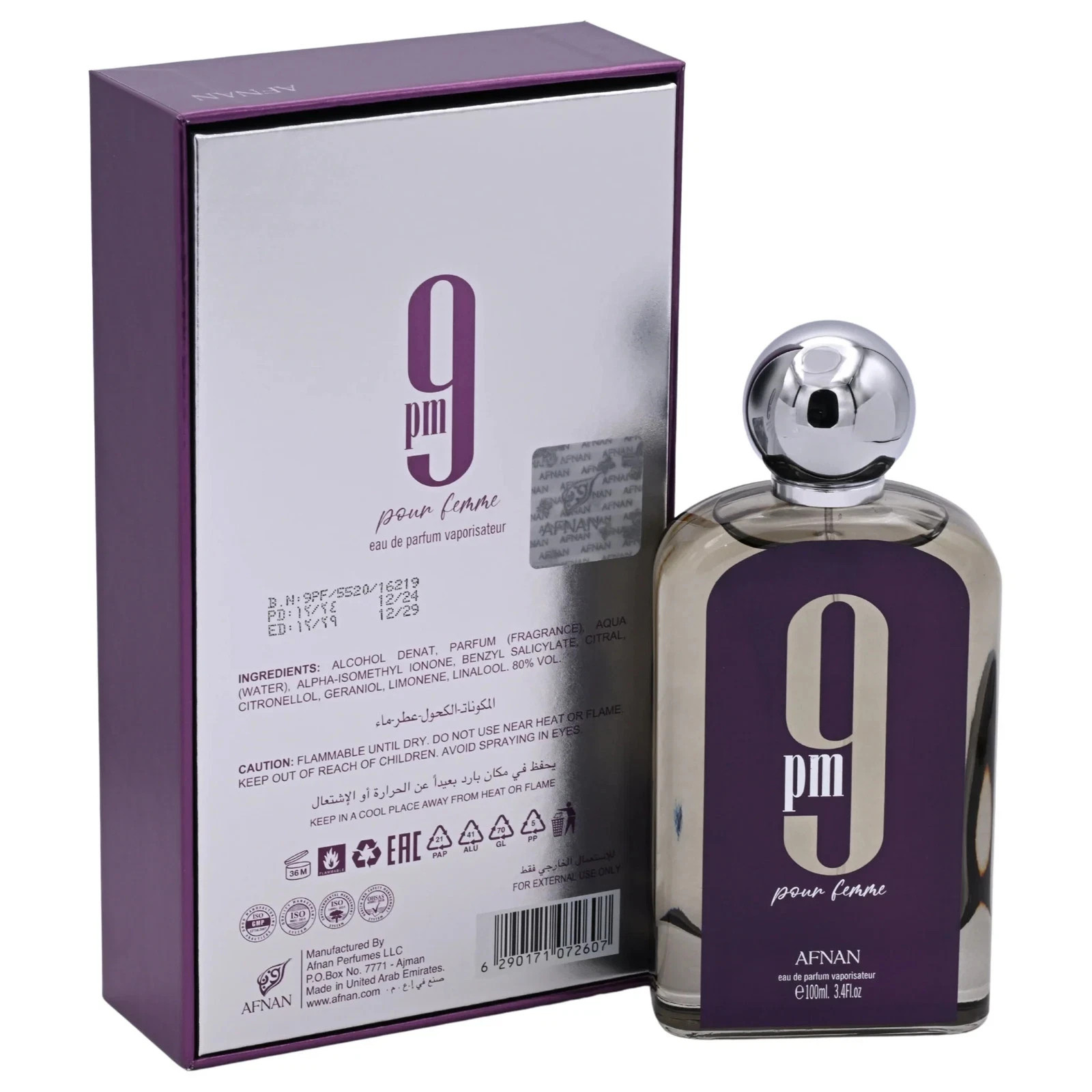 9 PM Pour Femme by Afnan Perfume for Women EDP 3.3 / 3.4 oz New In Box