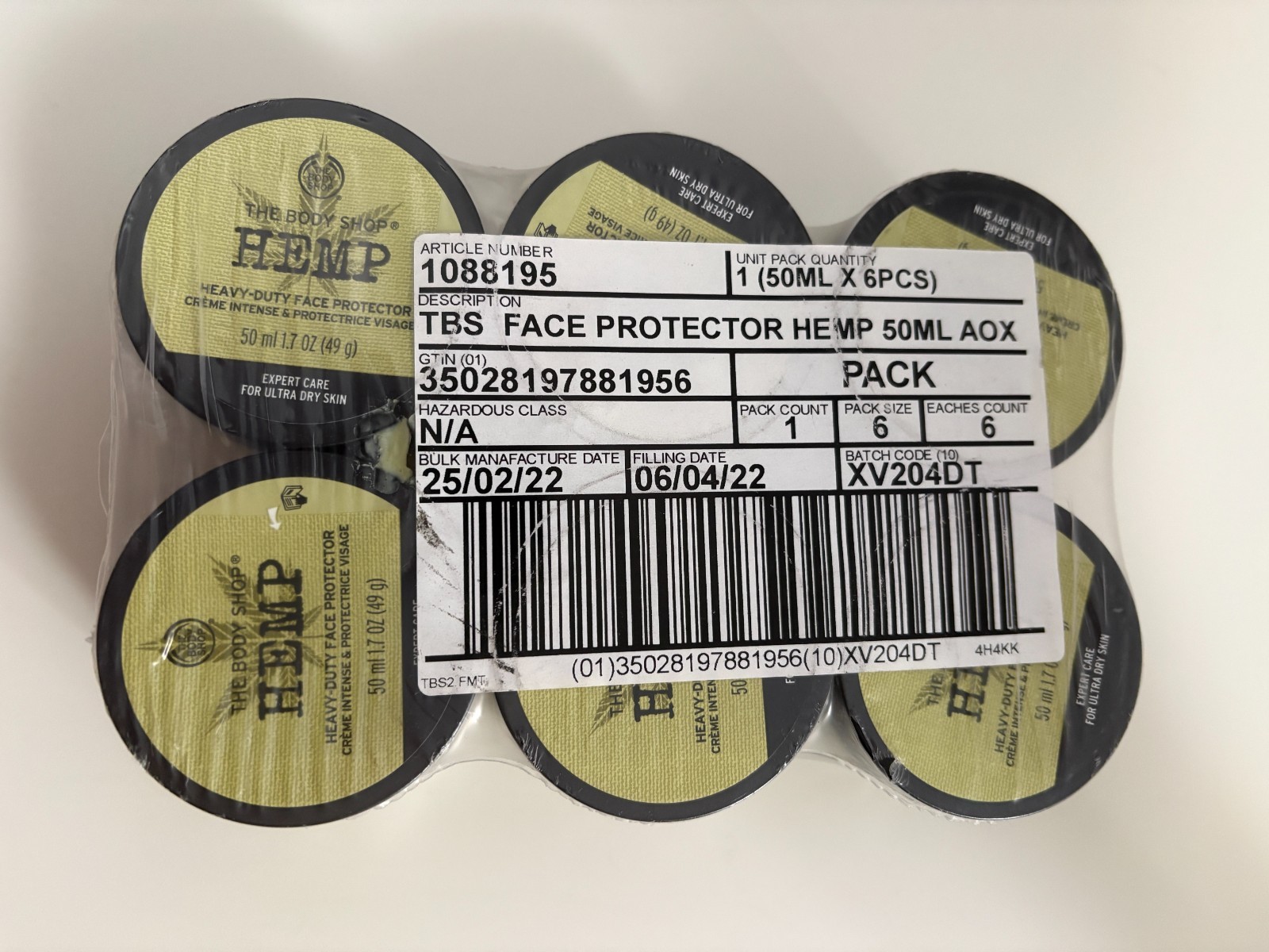 (U.S) The Body Shop Hemp Heavy-Duty Face Protector 50ml * 6 sealed Very Rare