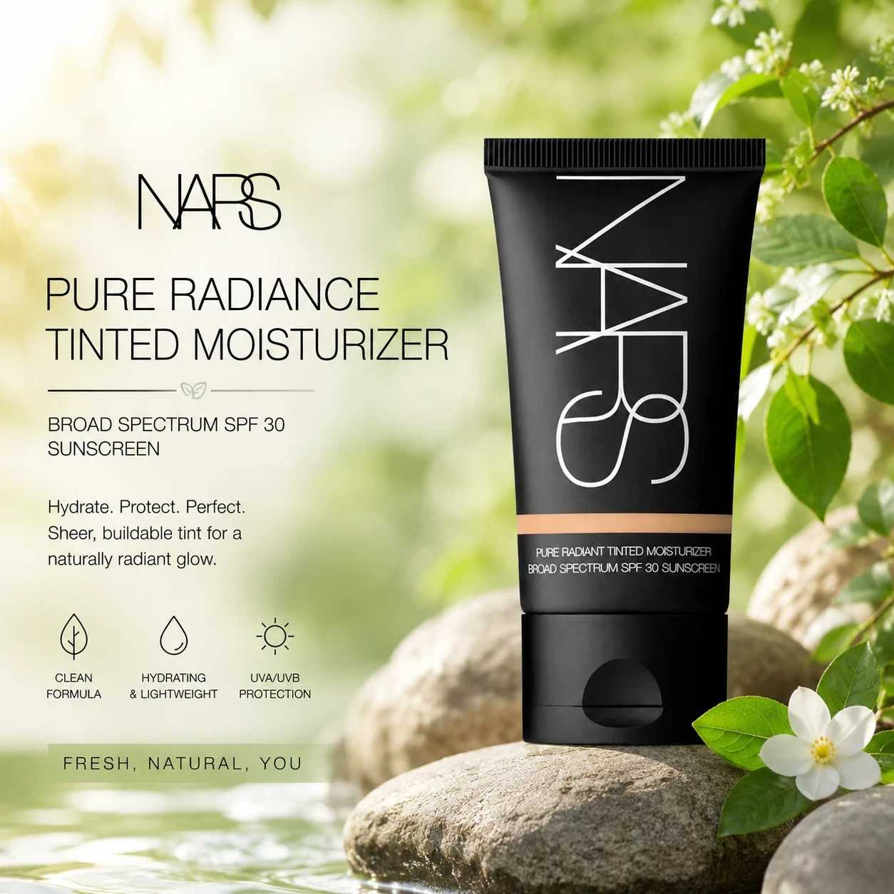 Nars Pure Radiant Tinted Moisturizer SPF30 L1 FINLAND 1.9 Oz /50mL NEW